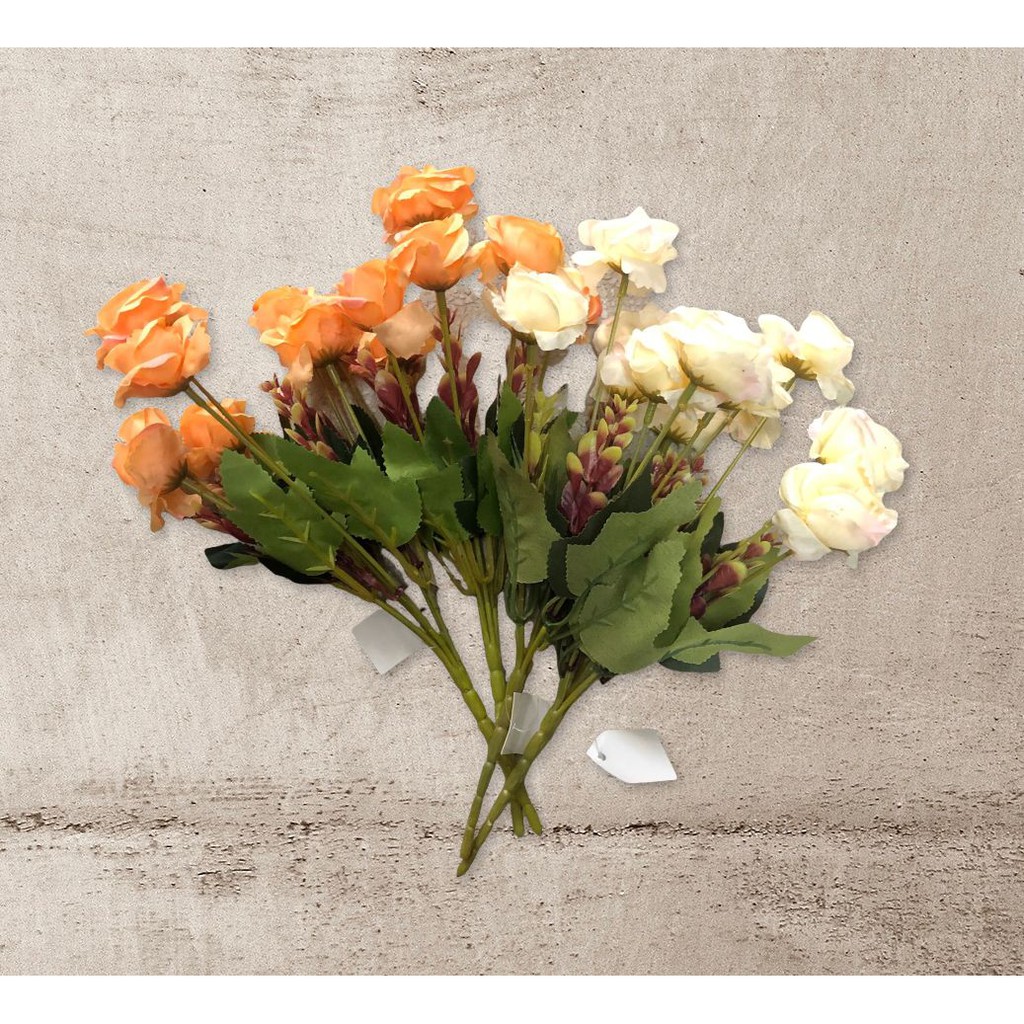 Buquê de rosas envelhecidas salmão e off - white artificial flores  artificiais decoração | Shopee Brasil