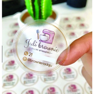 250 Etiquetas Rótulos Personalizado Fosco Brilho Transparente 4X4cm