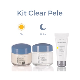 Kit Clareador Facial Dia + Facial Noturno + Peeling Clear Pele Abelha Rainha