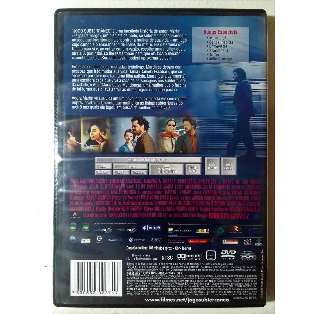 Dvd Jogo Subterraneo Original Roberto Gervitz Shopee Brasil