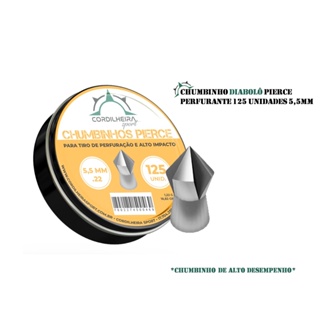 Chumbinho Cordilheira Pierce Perfurante 5,5mm | 125 Unidades em Oferta na Shopee