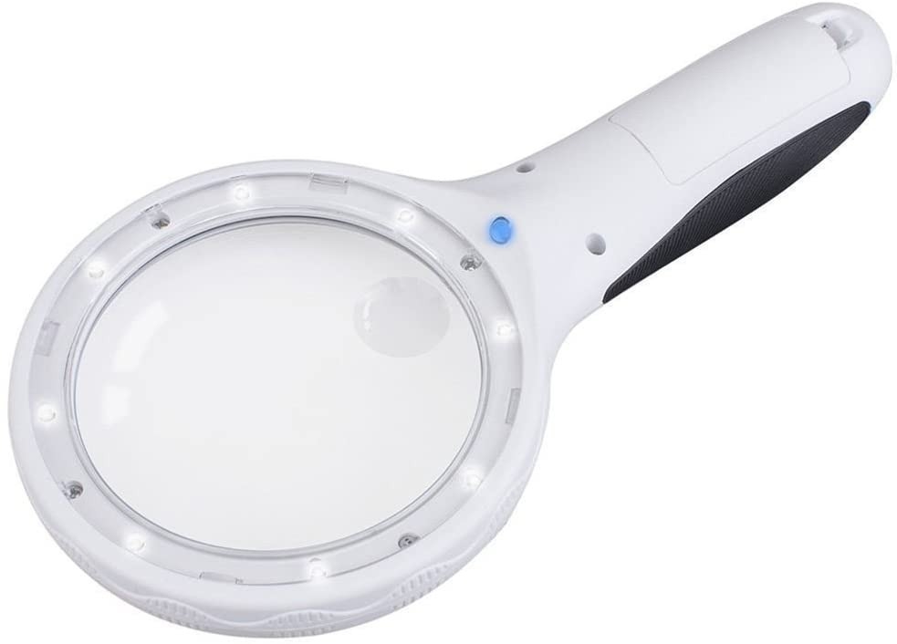 Lupa com 8 Leds e Luz Violeta 3X e 10x Cabo Ergonômico em Oferta na Shopee