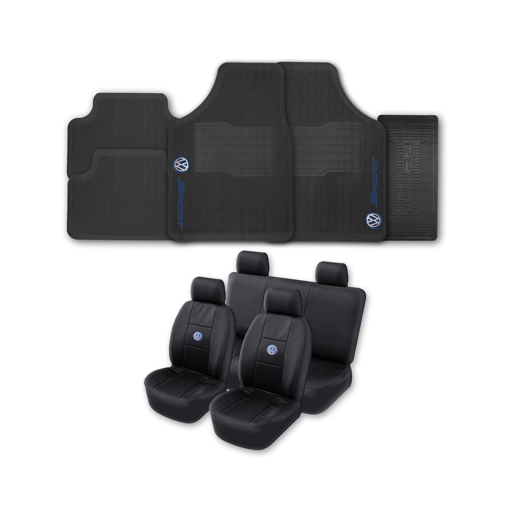 Kit Tapete Automotivo + Capa Banco De Couro Vw Santana