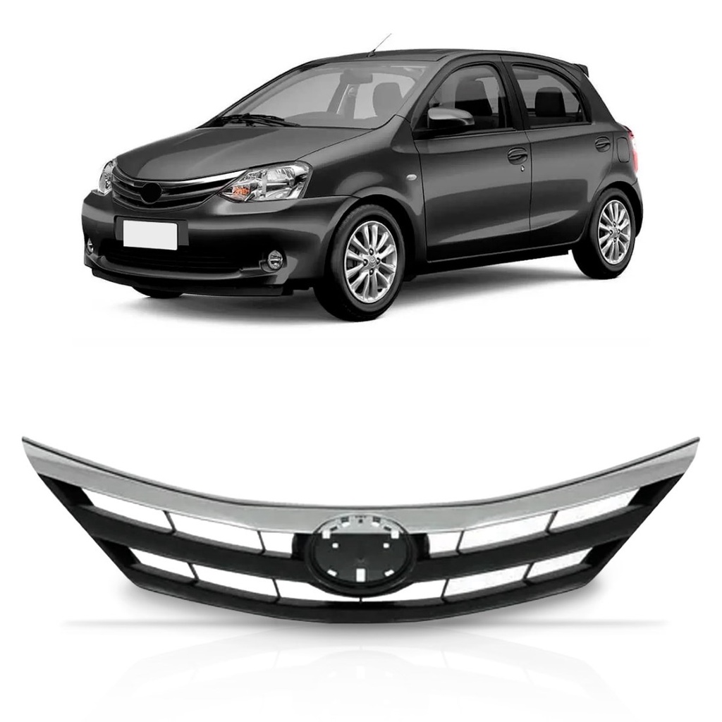 Grade Radiador Etios 2013 14 15 2016 Preta Com Friso Cromado em Oferta na Shopee
