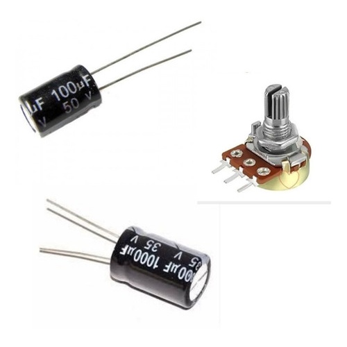 Kit 100 Potenciômetro 50k L15 100 Elco 1000x35 100 100x50