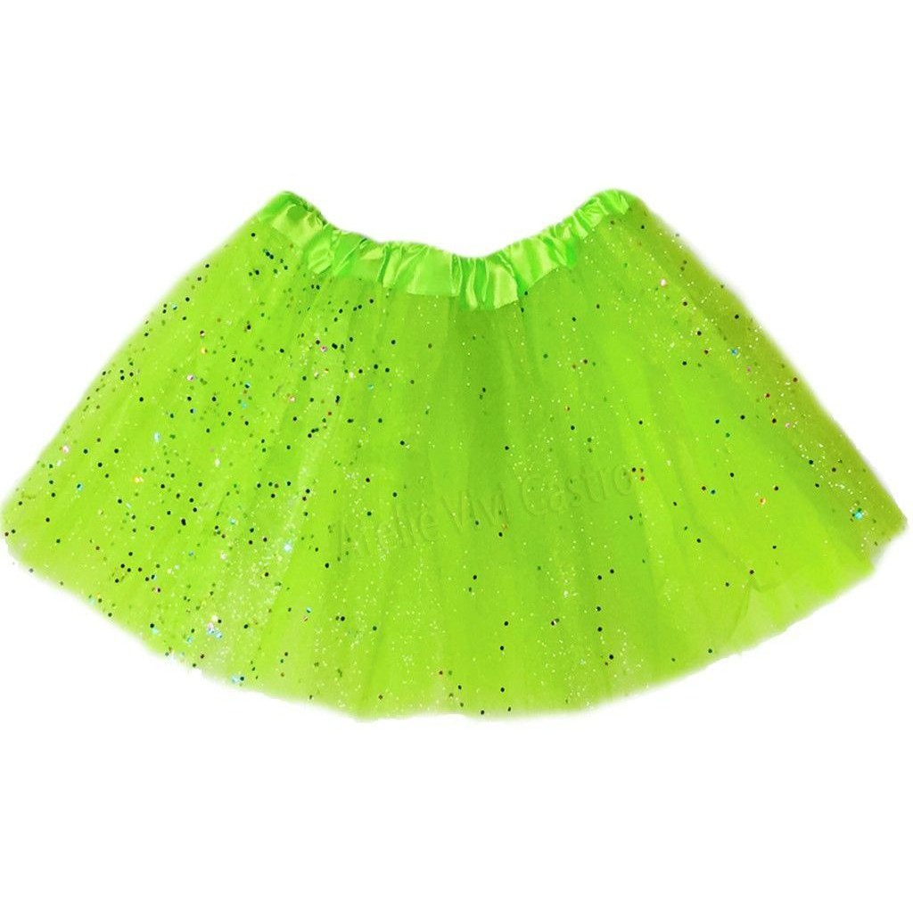 Saia De Tule verde Infantil Com Glitter Brilho Carnaval 30cm | Shopee ...