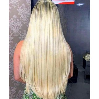 Aplique Tic Tac Bio Orgânico Loiro Claríssimo Liso 60cm em Oferta na Shopee