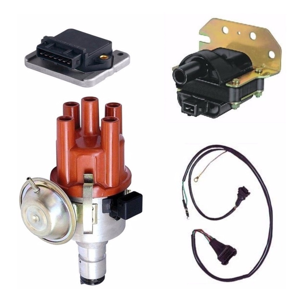 Kit Ignição Eletrônica Fusca Brasília Kombi Distribuidor Módulo Bobina e Chicote