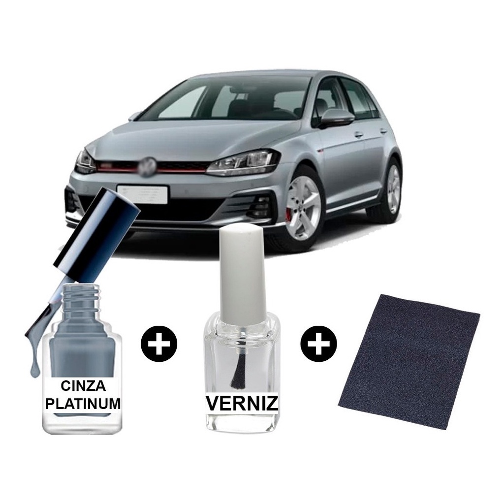 Tinta Tira Risco Automotiva Para Volkswagen Golf Cinza Platinum