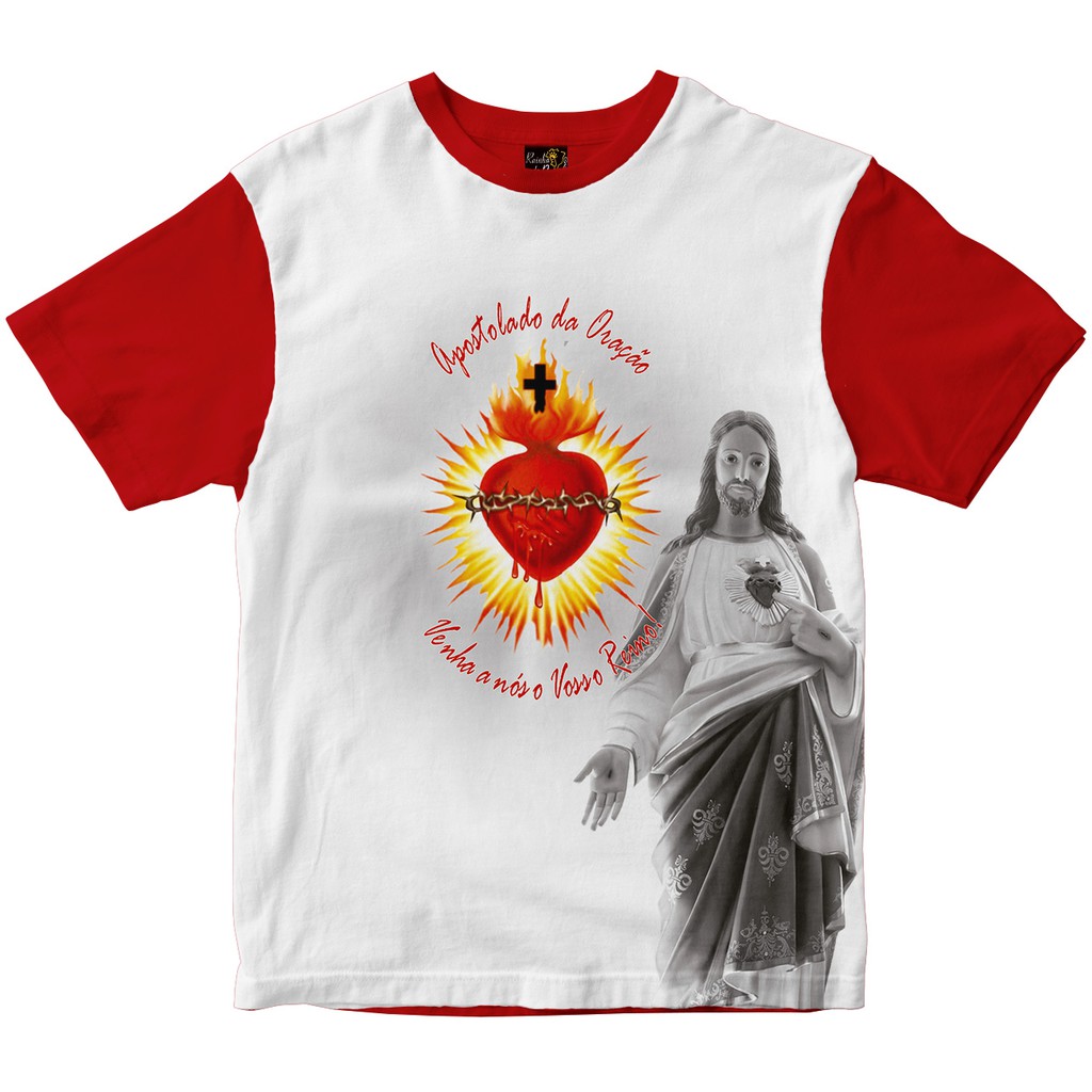 Camiseta Apostolado da Oração Rainha do Brasil Vermelha