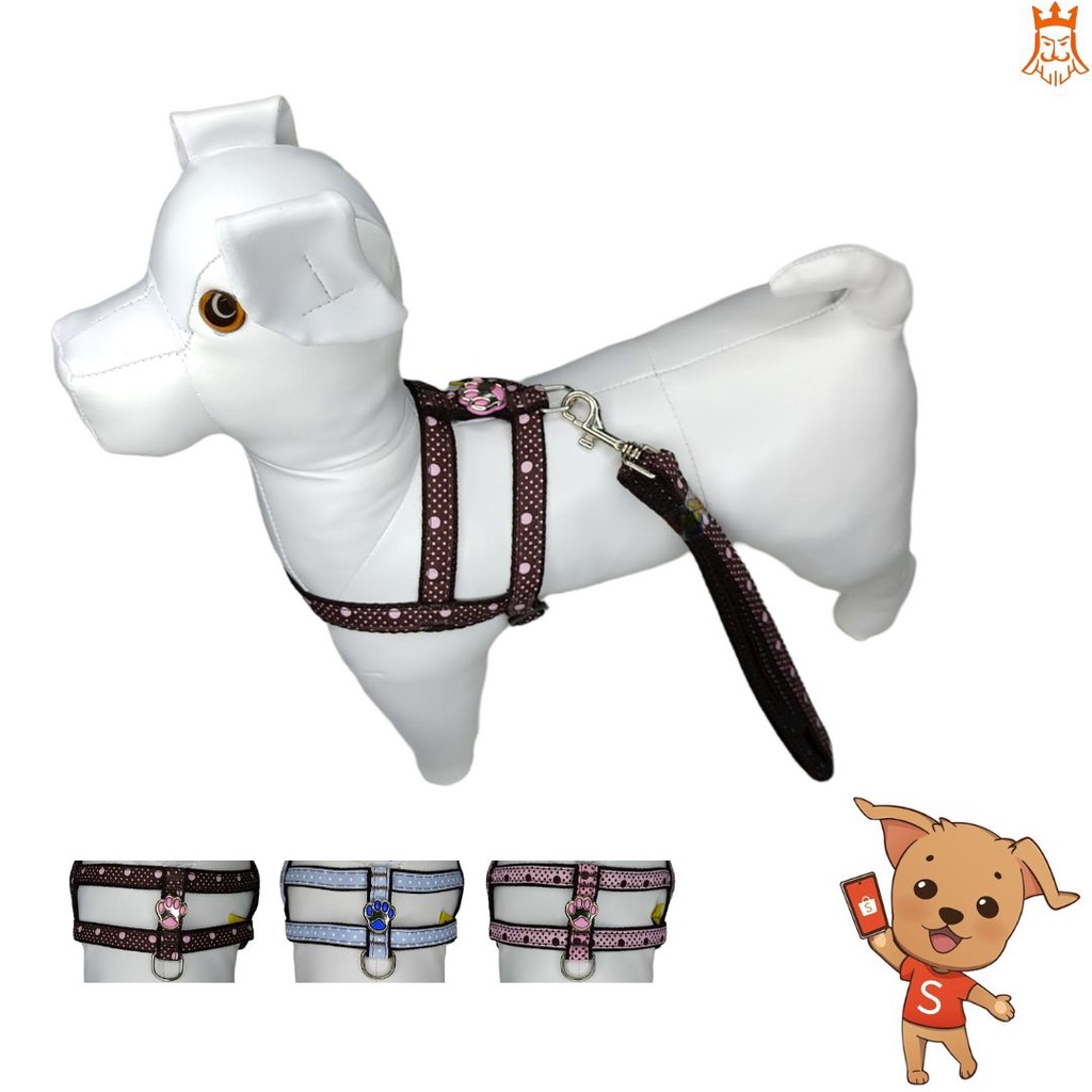 Coleira anti-puxão para cachorro com guia e peitoral em NYLON - MODELO CHOCOLATE