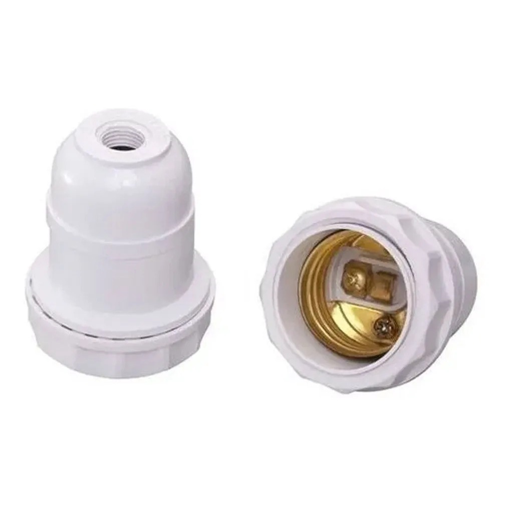 Kit 2 Soquete Bocal Pendente Para Abajur E27 Branco 4a/ 250v em Oferta na Shopee