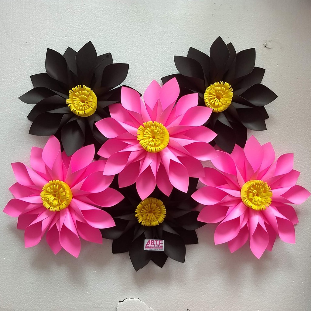 Flores De Papel Gigantes 33cm - Kit Com 5 Unidades - Margaridas Com 33  Centímetros Em Papel Color Set | Shopee Brasil