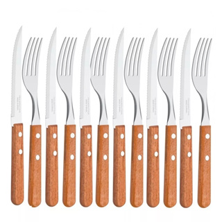Jogo de talheres cabo de madeira tramontina dynamic 12 peças em Oferta na Shopee