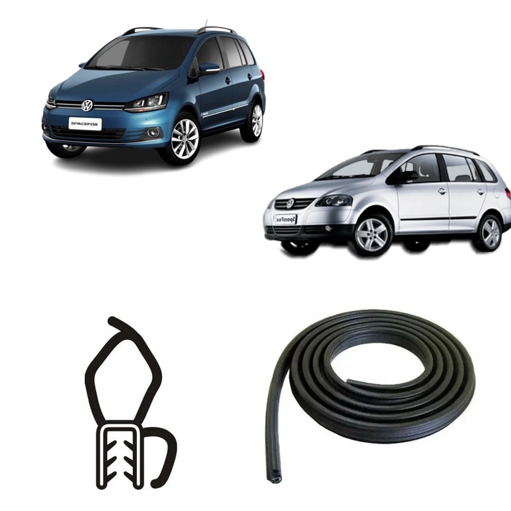 BORRACHA DO PORTA MALAS PRETA COM ABA VW SPACEFOX 06/18 em Oferta na Shopee