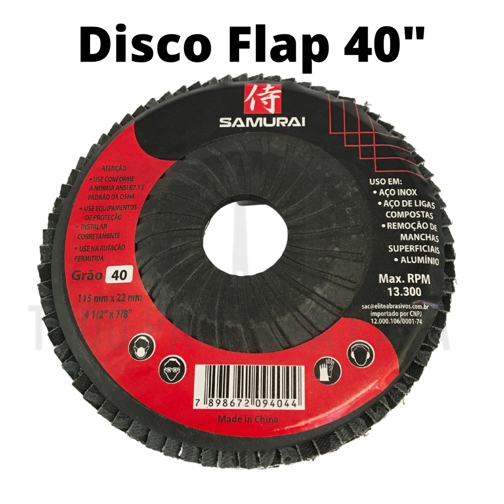 10 Disco Flap Grão 40 Usado em Metais Madeira Alumínio Plástico — imagem 2 de 2