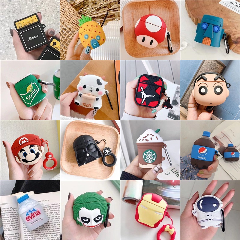 Cartoon Soft Silicone Earphone Case for Airpods Pro Air Pods 1/2 Inpods 12 I12 Headphone Protector Cover KOSR