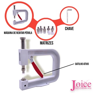 Máquina Para Rebitar Pérola Com 5Matriz 4mm/5mm/6mm/8mm/10mm