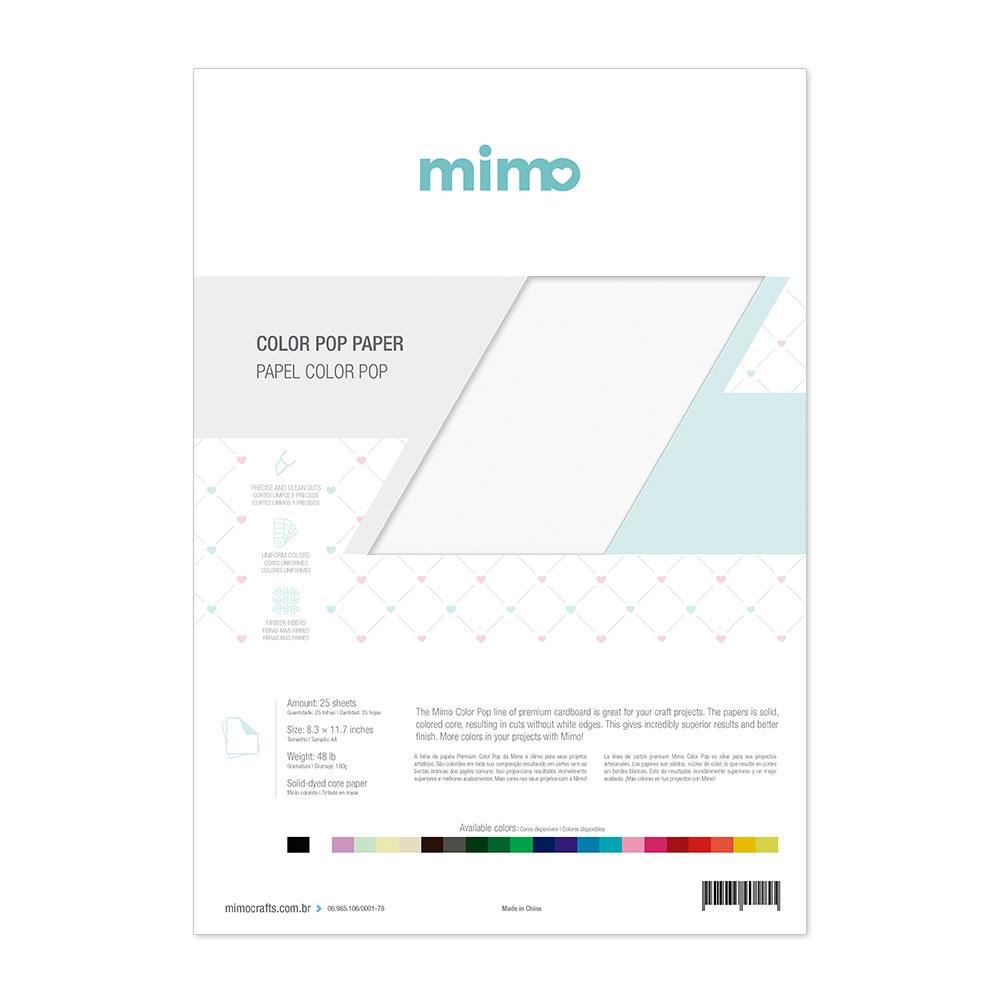 Papel Color Pop Branco Neve Mimo - A4 - 180 gr - 25 unds em Oferta na Shopee