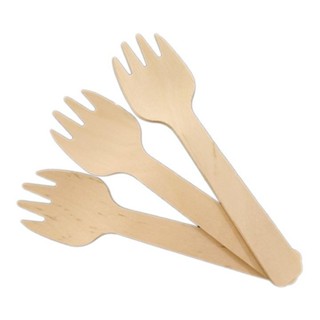 Mini Garfo De Madeira 10,2cm Com 100 Uni em Oferta na Shopee