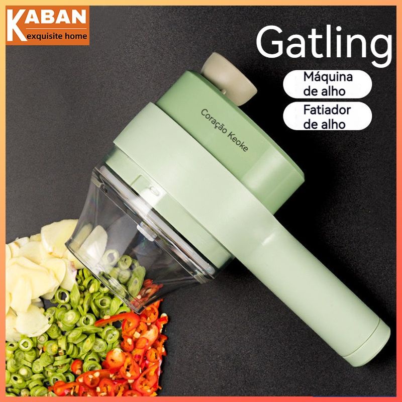 Gatling multi-função máquina de corte de vegetais raspagem de fio triturador slicer cozinha doméstica ralador de batata artefato picador de cozinha elétrico espremedor de alho moedor de carne mini alimento triturador de alho vegetal triturador de alimento
