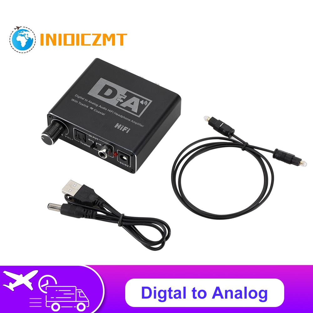 Hifi DAC Digital Para Analógico Conversor De Áudio RCA 3.5 Milímetros Fone De Ouvido Amplificador Toslink Coaxial Óptico Saída Portátil