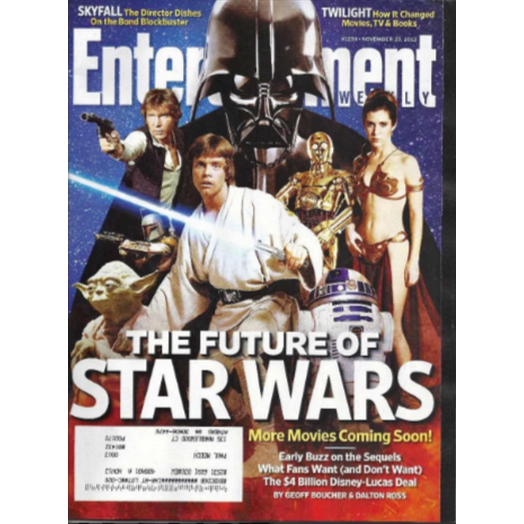 REVISTA E. WEEKLY, DE 2012, COM HARRISON FORD, MARK HAMILL E CARRIE FISHER (STAR WARS) NA CAPA.