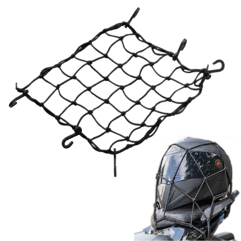 Rede Elastica Aranha P/ Moto Capacete 35cm X 35cm Bagageiro