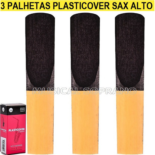 3 Palhetas Plasticover Sax Alto Nº 1,5 - 2 - 2,5 - 3 - 3,5