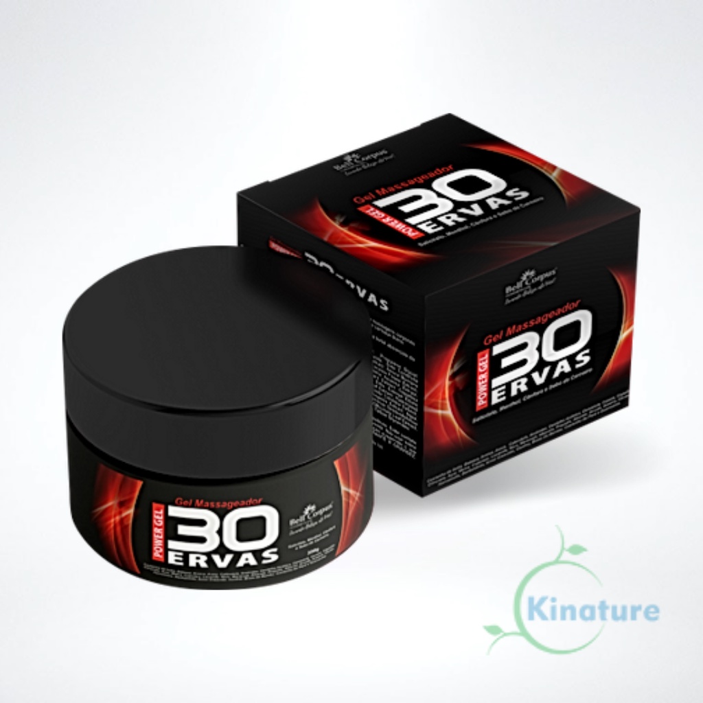 Gel de Massagem 30 Ervas (POWER GEL) Pomada Massageadora 300g - Sebo de Carneiro - Cânfora - Menthol e Salicilato - Bell