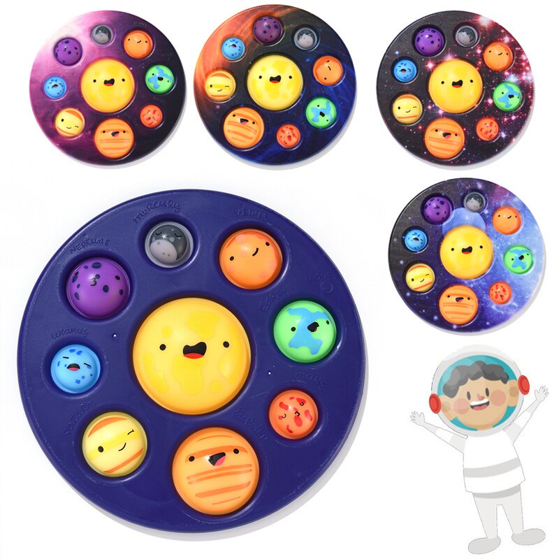 Pop It Eight Planets Simple Dimple Fidget Sensory Toy Cute Board Toy For Kids em Oferta na Shopee