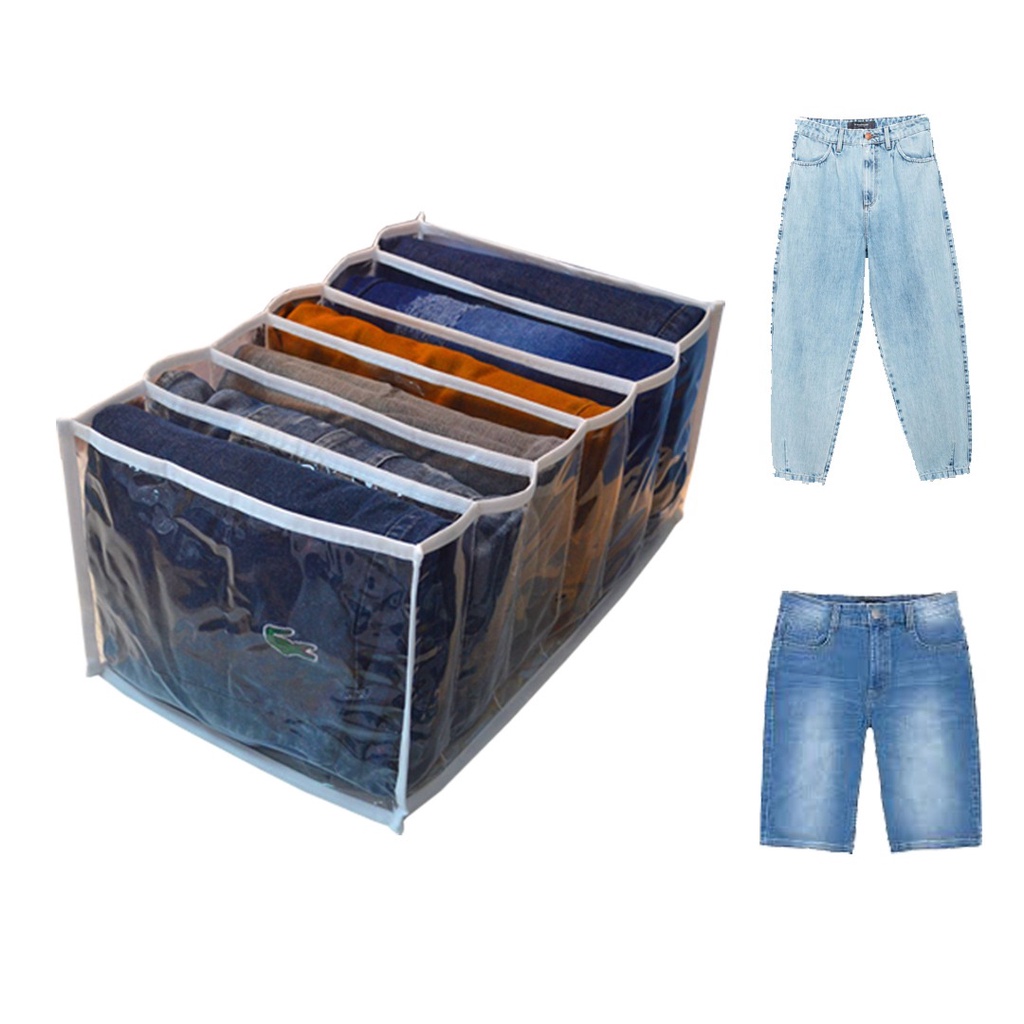 1 Organizador de calça jeans 20x25x40cm Top 6 nichos - Organizalux em Oferta na Shopee