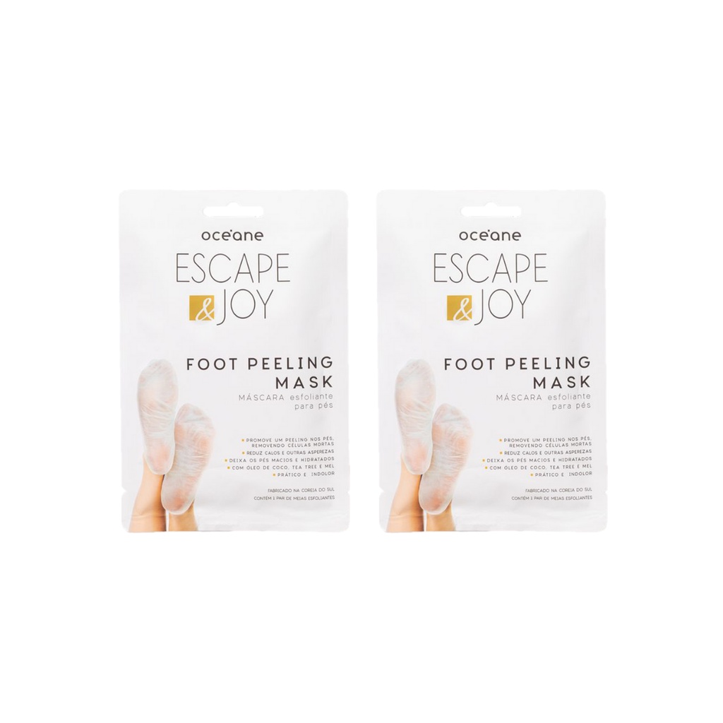 Kit c/ 2 Máscara Esfoliante para Pés Foot Peeling Mask- Océane