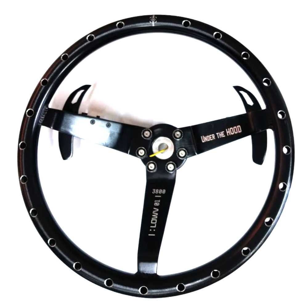 Volante Uti Aliviado Escareado Preto Com Saque Rápido E Paddle Tech Fusca Após 77 Lowv