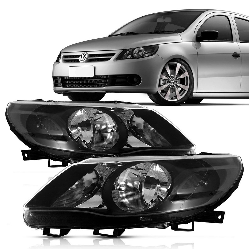 Farol Gol Saveiro Voyage G5 2009 2010 2011 2012 Foco Duplo Máscara Negra em Oferta na Shopee