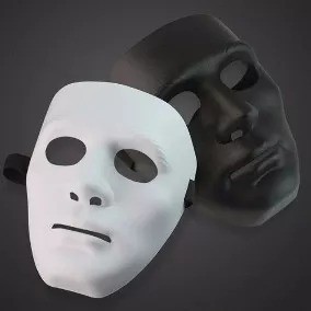 Máscara Jabbawockeez Dança Teatro Fantasia Branca Ou Preta