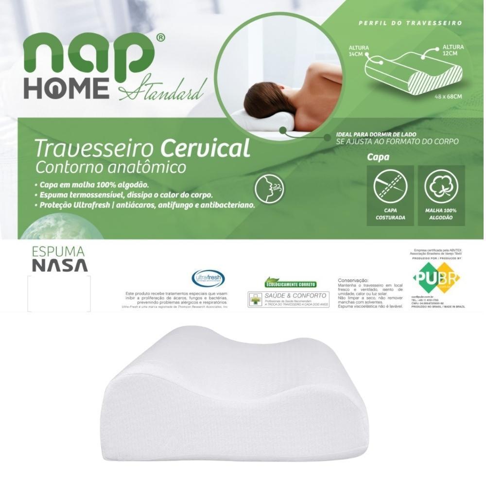 Travesseiro Nasa Cervical Contorno Anatomico Standard Nap