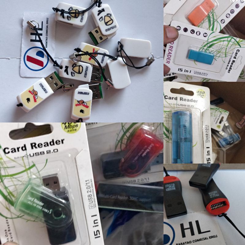 2x Leitor Multi-Card Leitor de Cartão Leitor de Cartão SD TF Micro SD MS