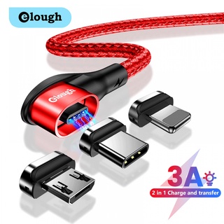 Elough 3a Cabo Micro Usb Magnético De Carregamento Rápido Tipo C / Cotovelo / Cabo De Dados Usb-C