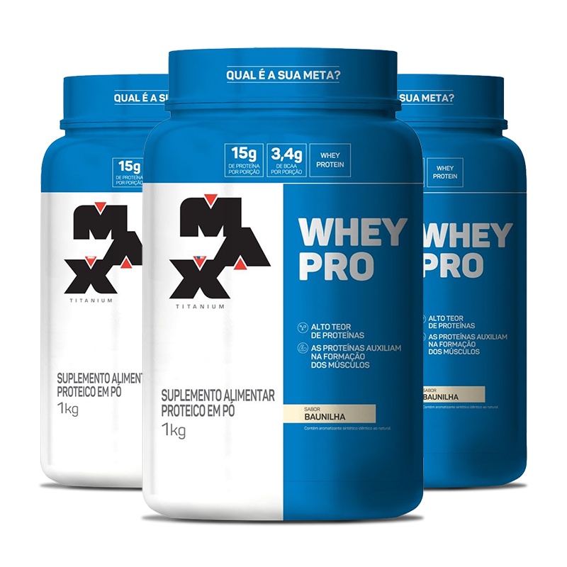 Whey Pro Concetrado Max Titanium 1KG Whey Protein Concetrado