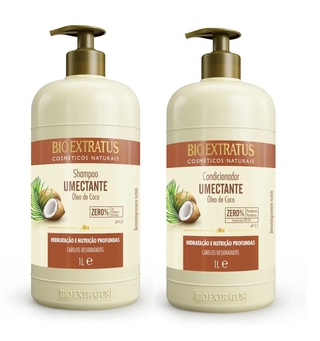 Kit Umectante Bio Extratus Óleo De Coco Shampoo e Condicionador 1 Litro Vegano em Oferta na Shopee