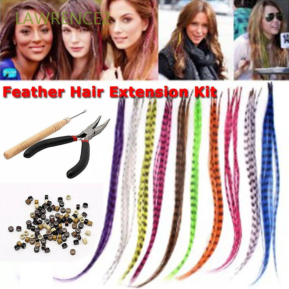 LAWRENCE2 Multicolor DIY Beads Plier Craft Decoration Hook Feather Hair  Extensions Kit Synthetic Hair/Multicolor | Shopee Brasil
