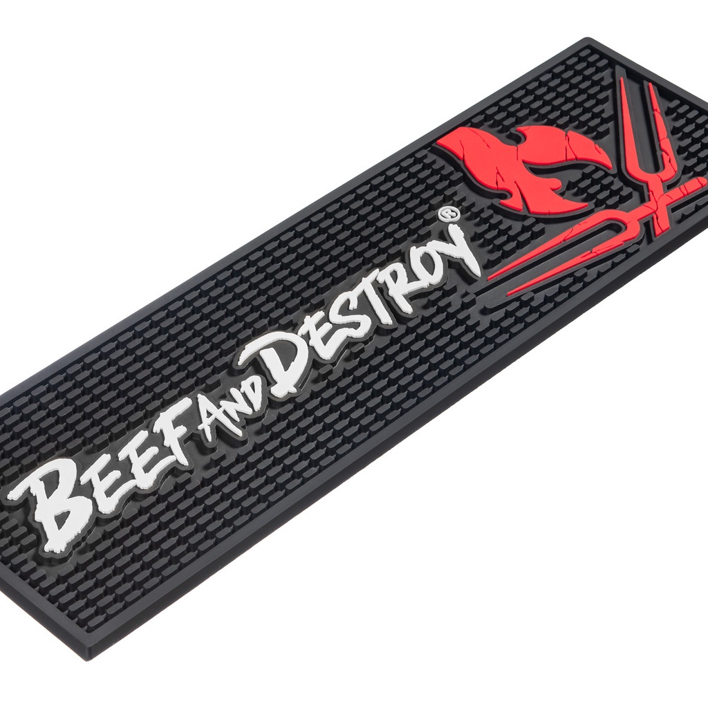 Bar Mat Beef And Destroy Tapete Bar Porta Copos de Borracha