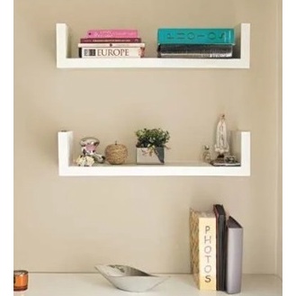2 Prateleiras U   100% 50 CM Decorar Quarto/ Sala/ Cozinha/Banheiro