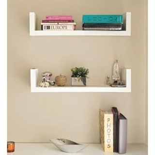 Kit 2 Prateleiras U MDF 100% 50 CM Decorar Quarto/ Sala/ Cozinha/Banheiro