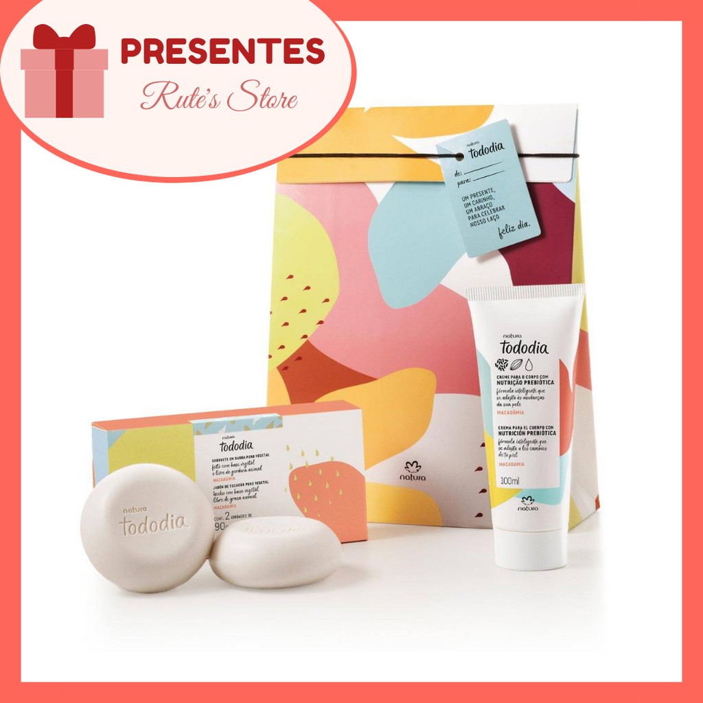 Kit Natura Presente Tododia Macadâmia: Creme Hidratante Para o Corpo 100ml  + Caixa de Sabonete em Barra com 2 unidades | Shopee Brasil