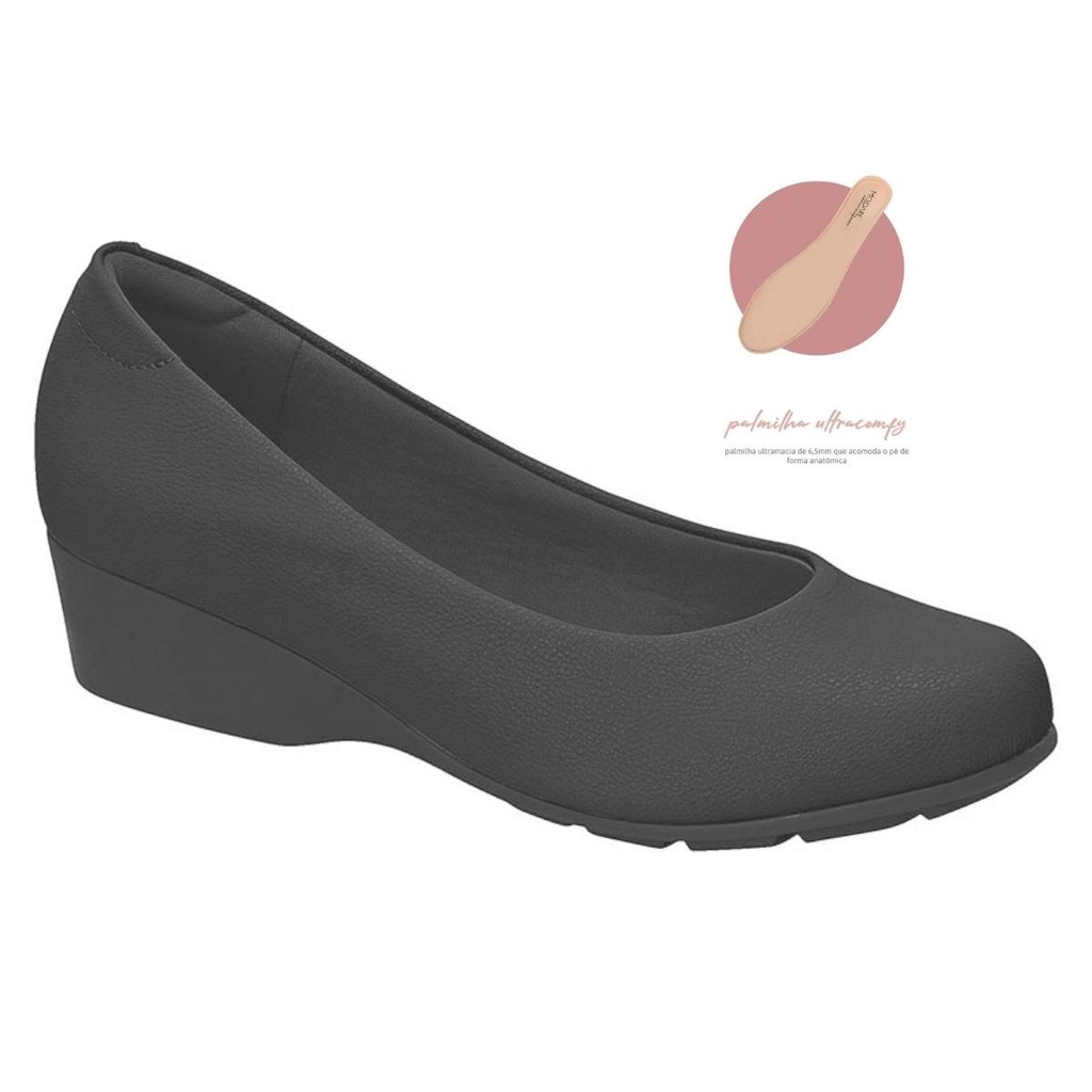 Sapato Modare Feminino Ortopedico Anabela Ultraconforto Macio Flexivel Salto Baixo Original em Oferta na Shopee