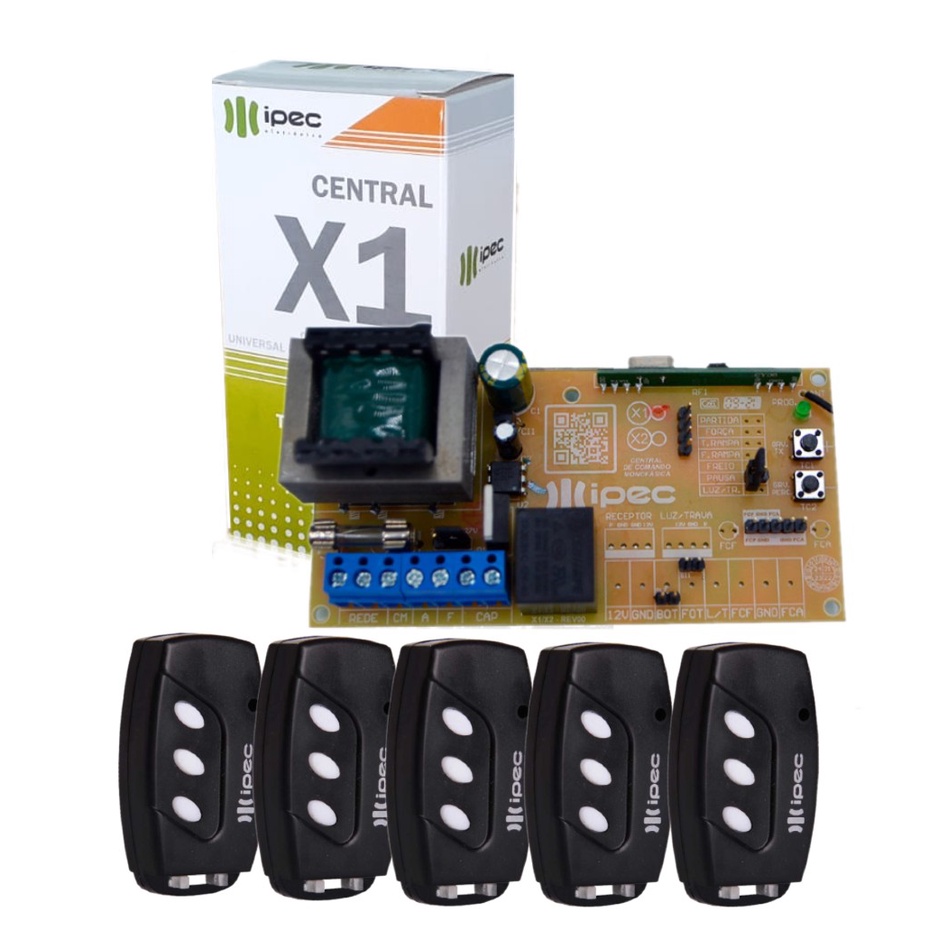 Placa Central Comando Motor Portão Eletrônico + 05 Controles