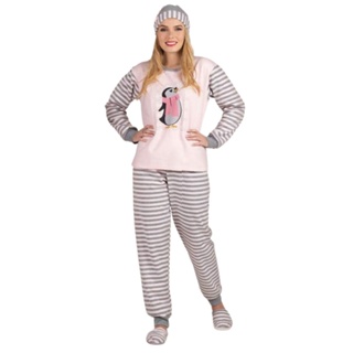 Conjunto De Moletinho Pijama Feminino Blusa Manga Longa e Calca Flanelado Quentinho De Inverno em Oferta na Shopee
