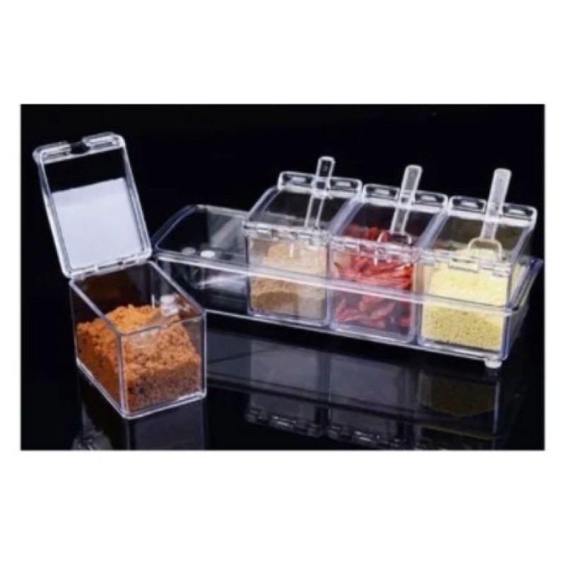 Porta Condimentos E Temperos Crystal Seasoning Box P Entrega Shopee Brasil